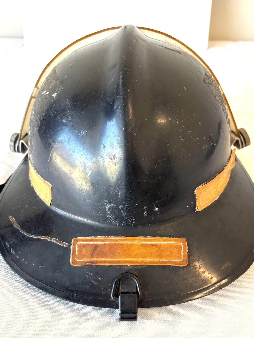 Cairns & Bros Fire Department Helmet Rescue Black 1979 Kern California Shield